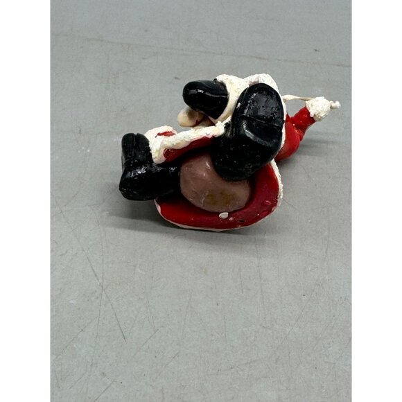 Christmas tree ornament Santa sitting waving red white 2.5" READ - Picture 5 of 6